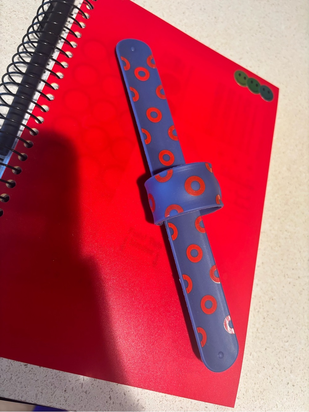 Phishman Donut ⭕️🐠⭕️ Silicone Snap Bracelet with Red Phish Dot Pattern